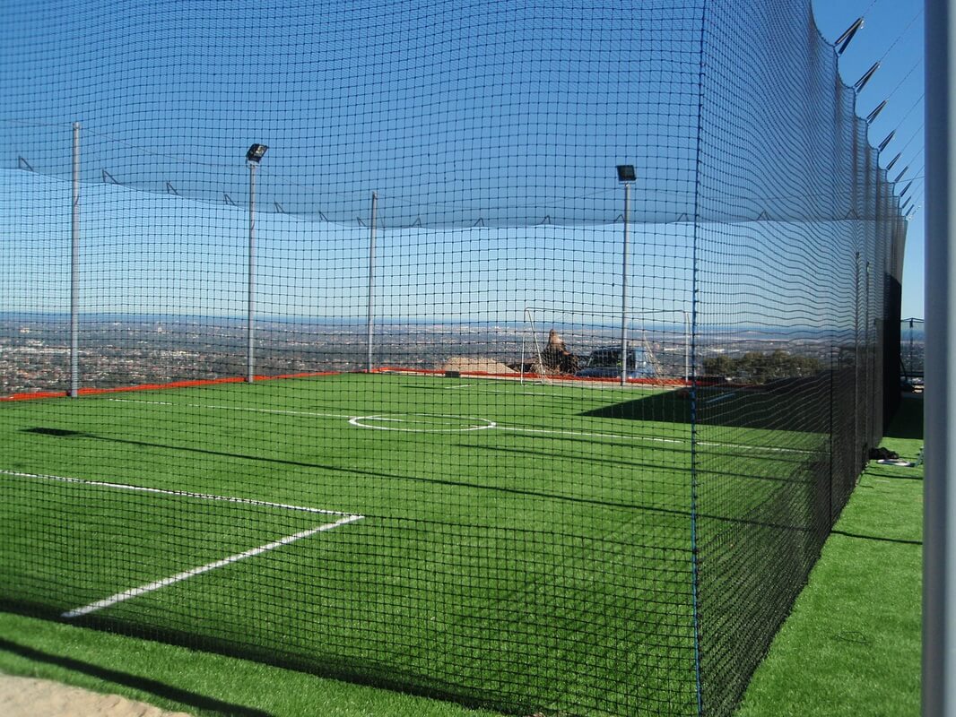 Soccer Cage Netting custom made any size, shape or angle locally in the  U.S.A.